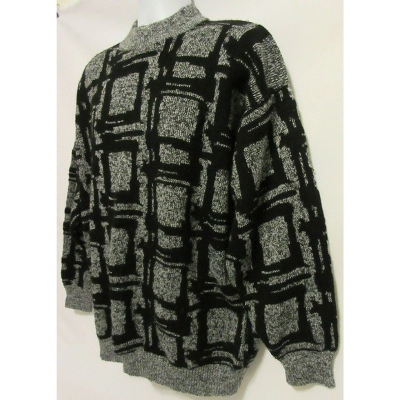 El Mar California Vintage Knit Nordic Sweater Black 70's 80's Ski Sweatshirt - Picture 4 of 6